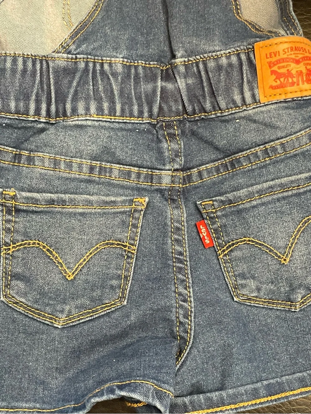Levi's Kids Blue Denim Short Overalls - Picture 6 of 10